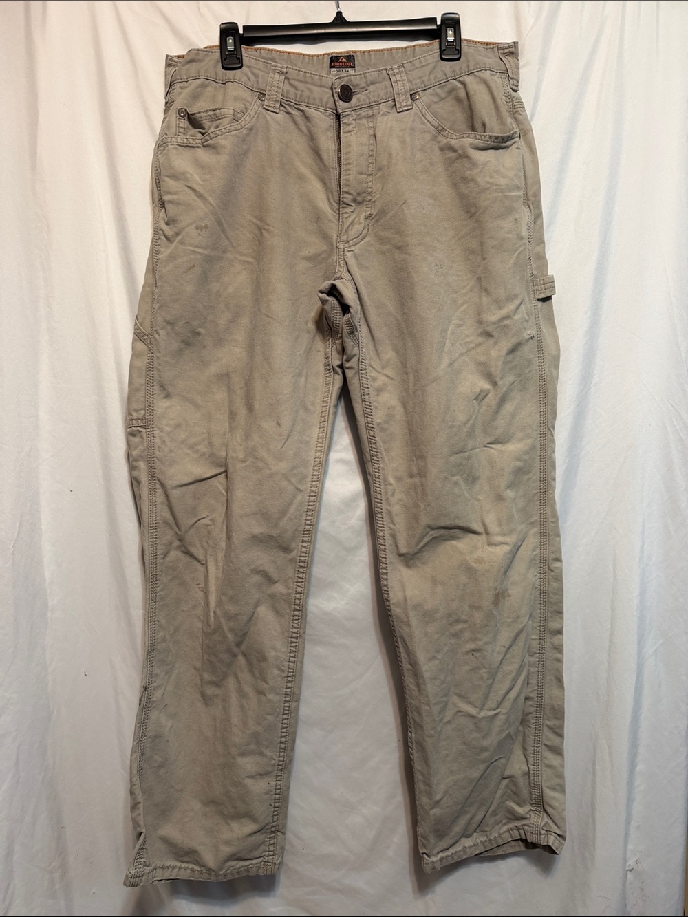 Men's Ridgecut Utility Wear Beige Work Pants - Classic Straight Fit